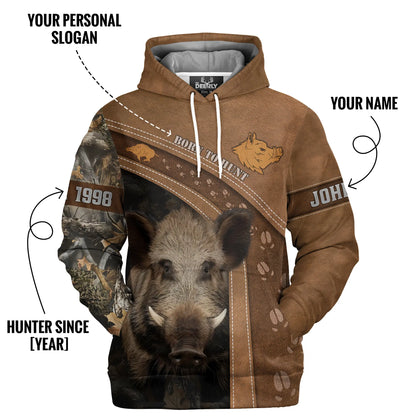 Custom Wild Boar Hunting Hoodie – Personalized for Hunters