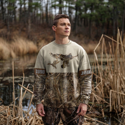 Custom Duck Hunting Camo Sweatshirt - Personalized Outdoor Gear - The Deerly