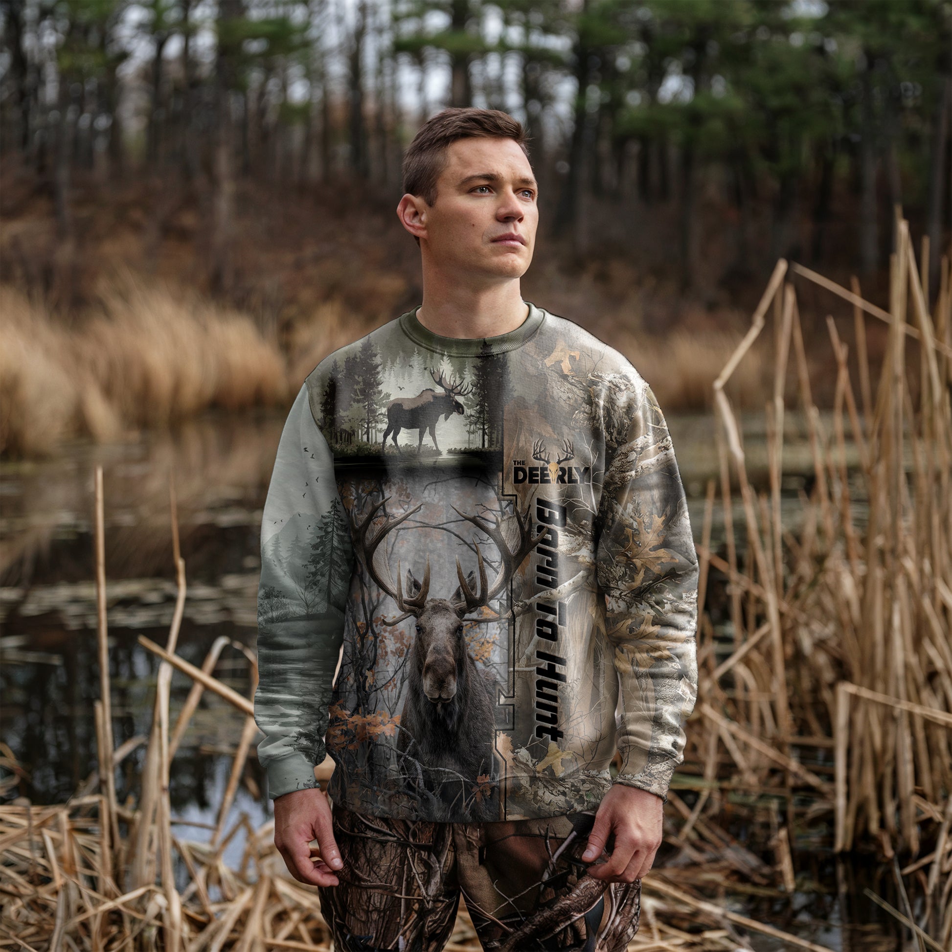 Born to Hunt Moose Sweatshirt - Wilderness Series - The Deerly