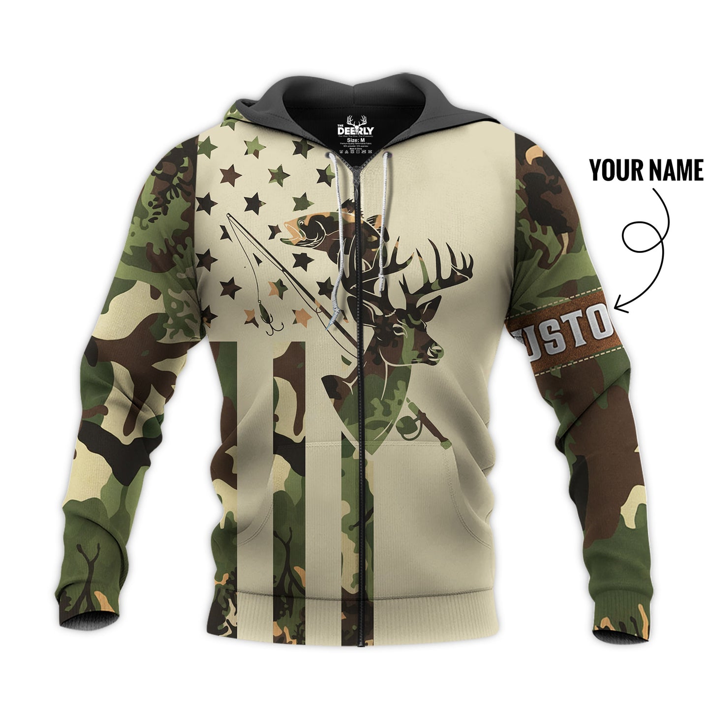 Personalized Camo Zip Hoodie – Hunting & Fishing Lifestyle