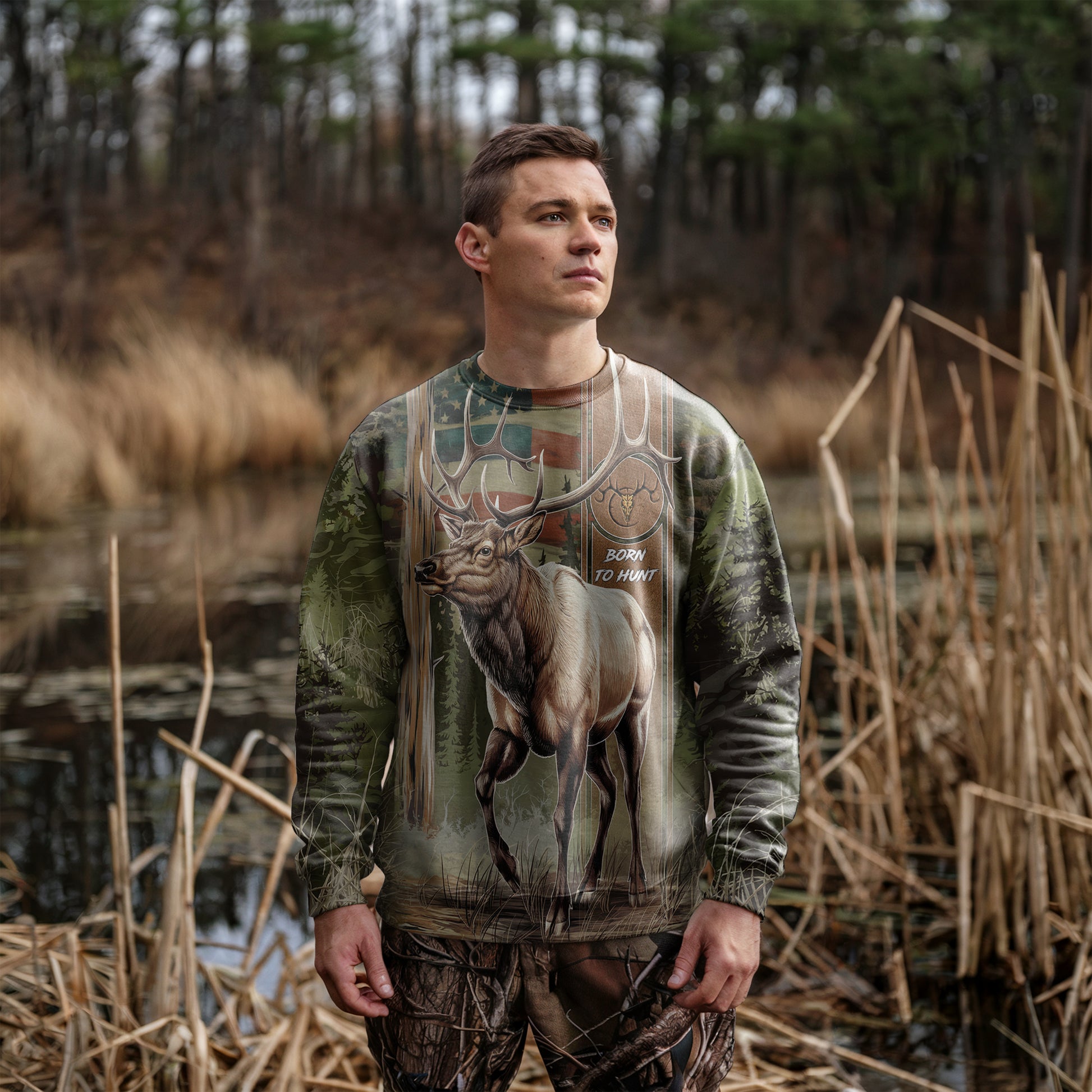 Born to Hunt Elk Sweatshirt - Wilderness Edition - The Deerly