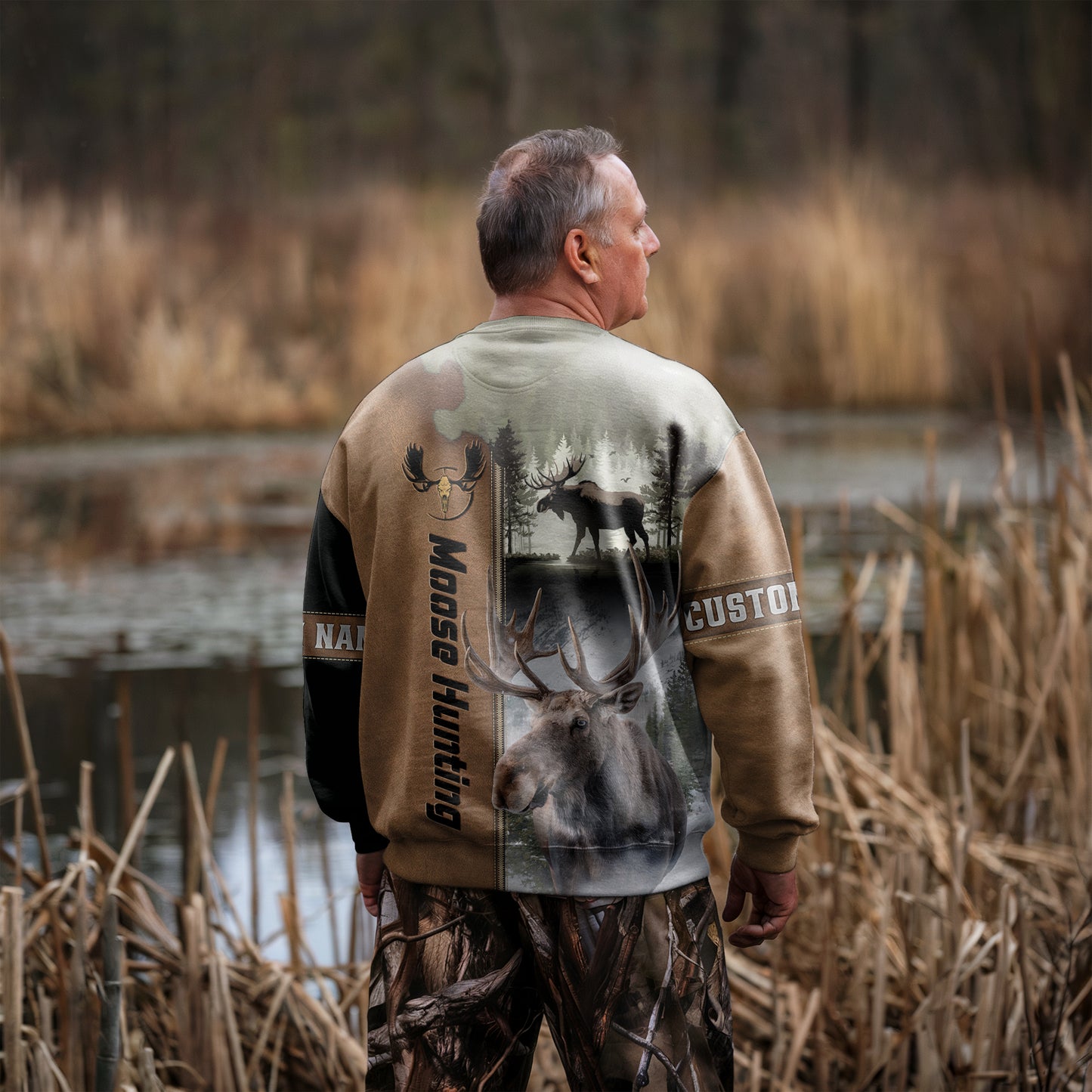 Majestic Moose Hunter Sweatshirt Personalized - The Deerly