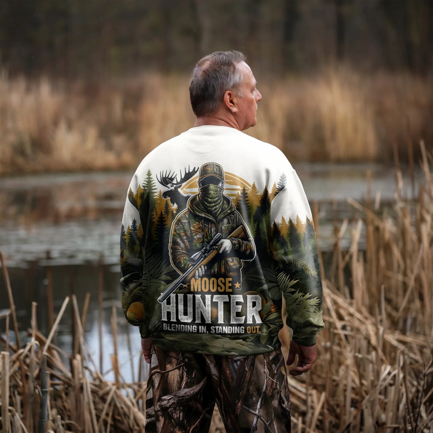 Moose Hunter: Wilderness Camo Sweatshirt - The Deerly