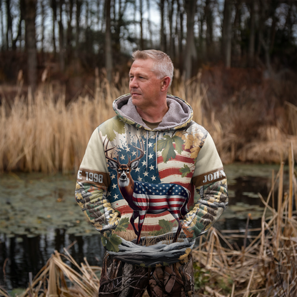 American Pride Buck Personalized Hoodie