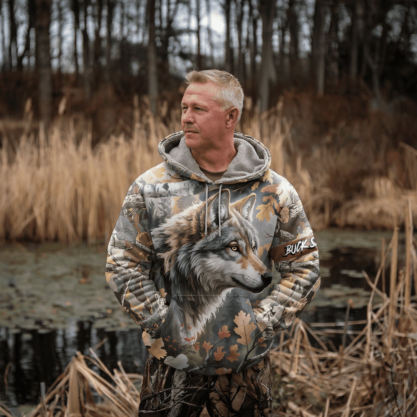 Timber Wolf Camo Personalized Hoodie