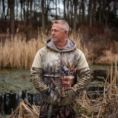 Buck & Reel Legacy Camo Hoodie – Personalized for Hunters