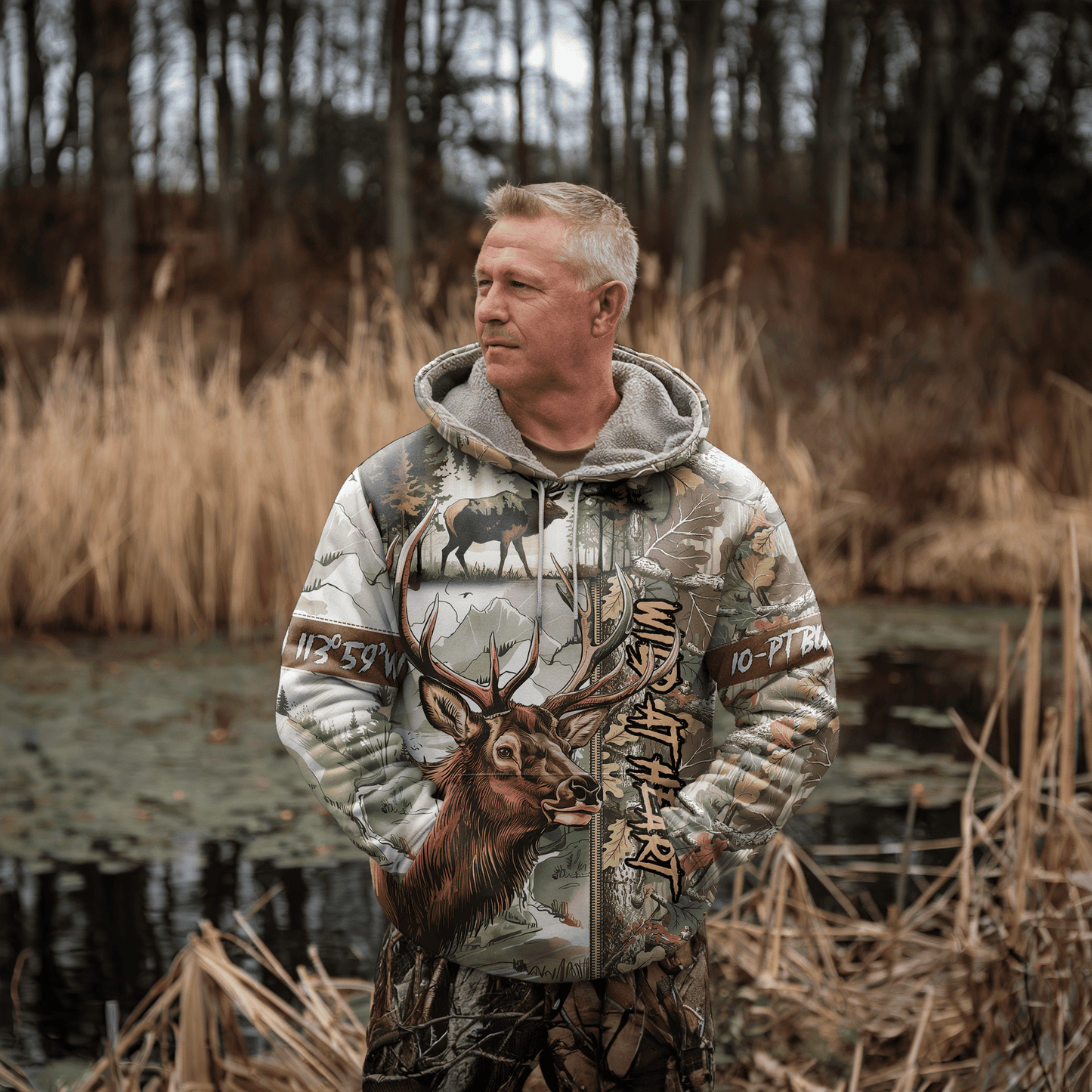 Trophy Elk Hunter Personalized Zip Hoodie