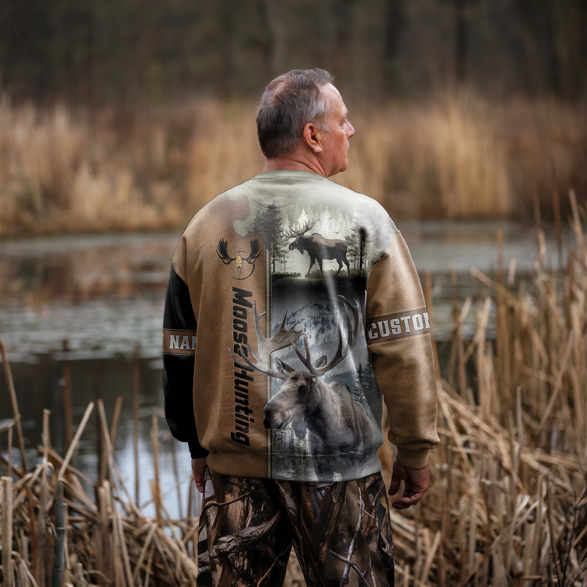 Moose Hunting Wilderness Sweatshirt Personalized - The Deerly