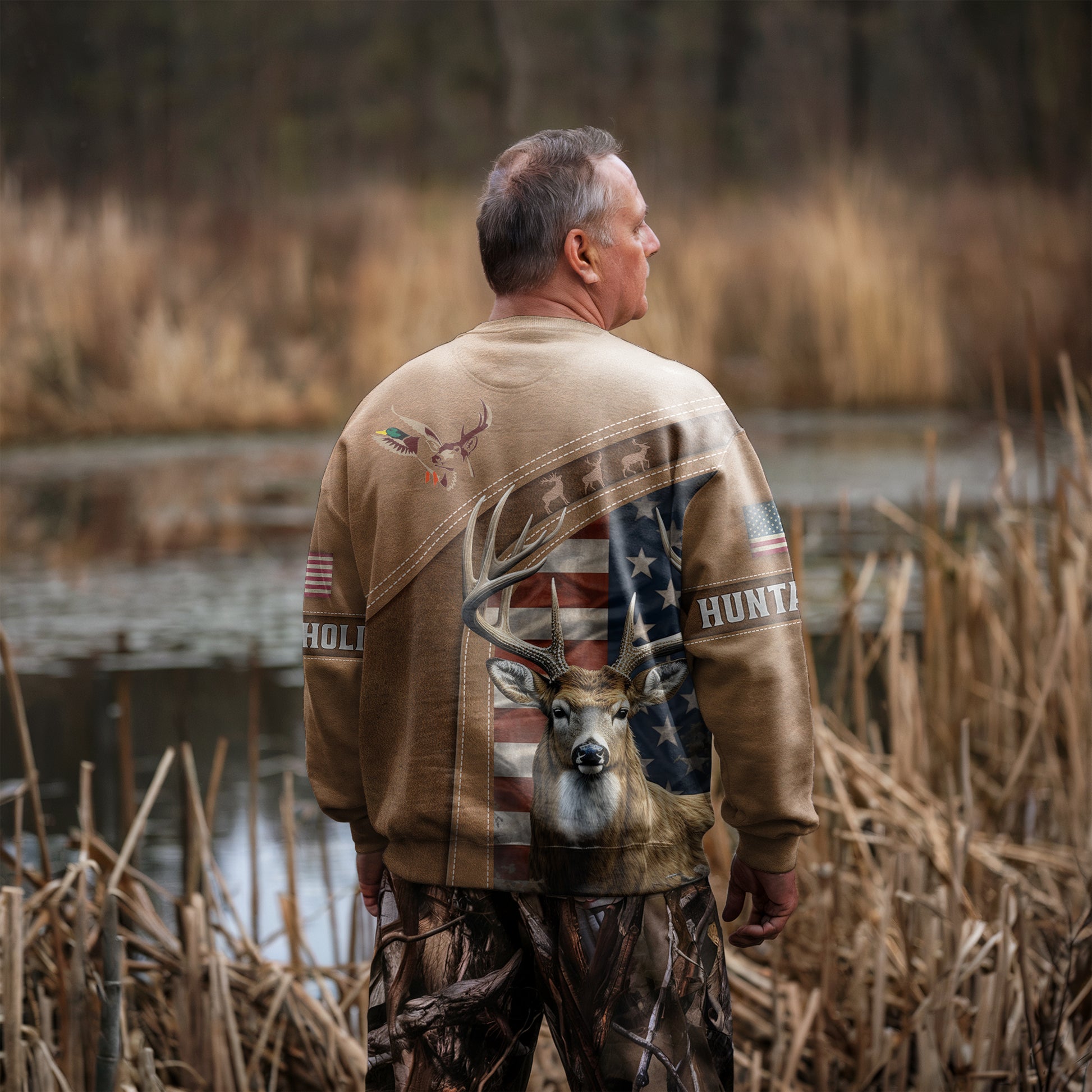 Patriotic Buck Hunter Sweatshirt - American Heritage - The Deerly