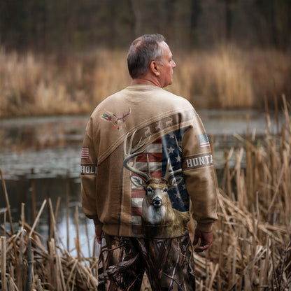 Patriotic Buck Hunter Sweatshirt - American Heritage - The Deerly