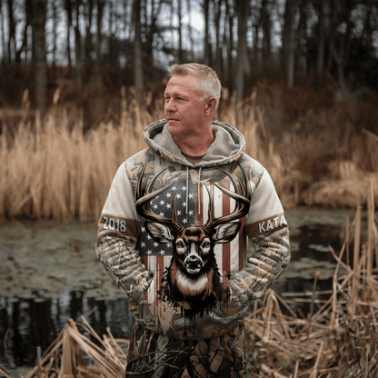 American Whitetail Patriot Personalized Hoodie