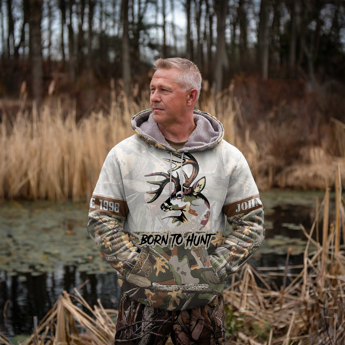 Buck Hunter Camo Personalized Hoodie