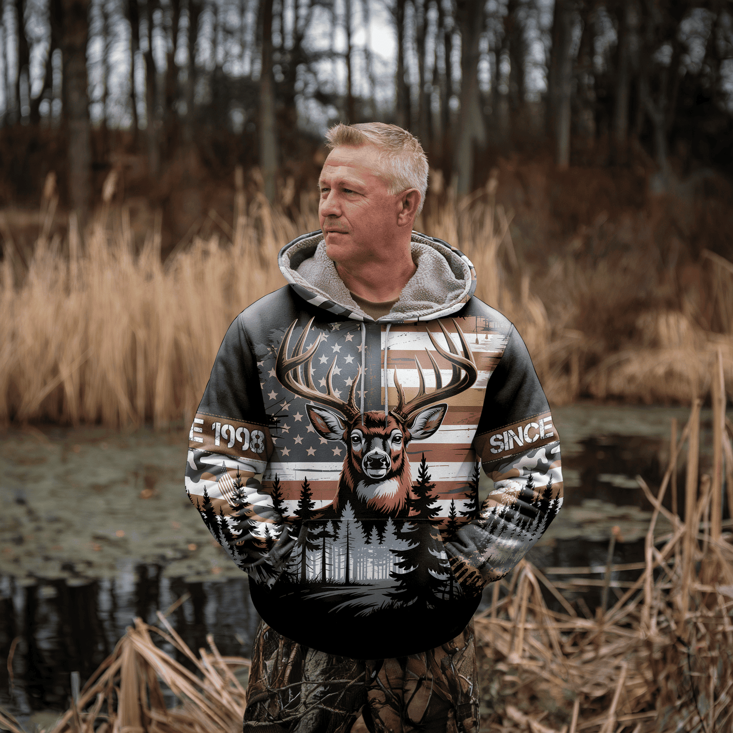 American Whitetail Patriot Personalized Hoodie