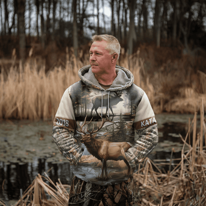 Whitetail Elk Wilderness Personalized Hoodie