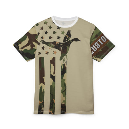 Camo Duck Flag Personalized Unisex Cut & Sew Tee