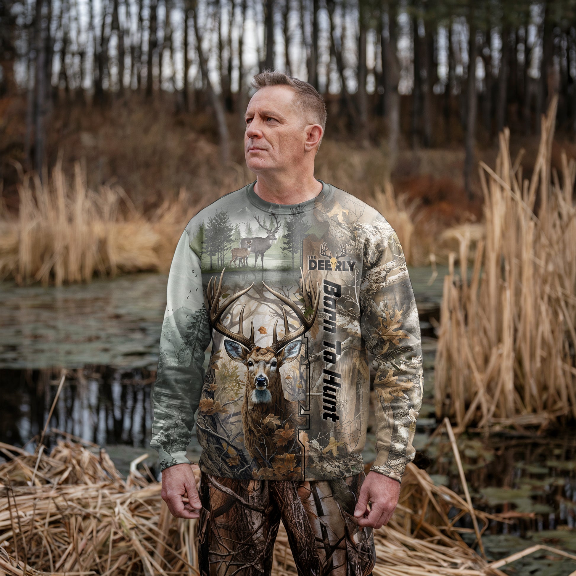 Born to Hunt Sweatshirt - Buck Wilderness Edition - The Deerly