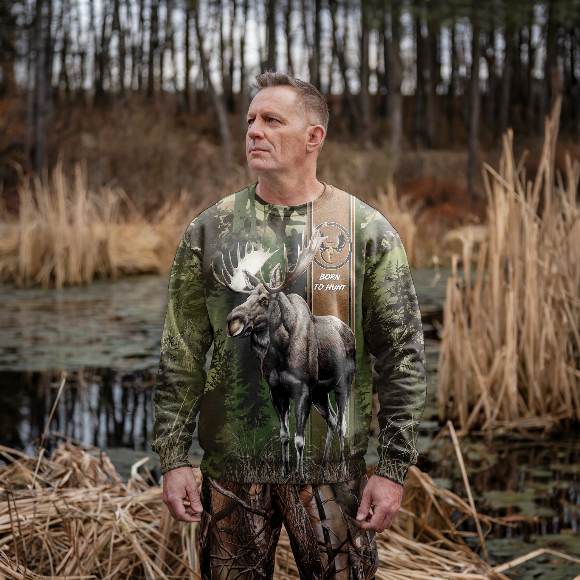 Majestic Moose Hunter Sweatshirt - Wilderness Series - The Deerly