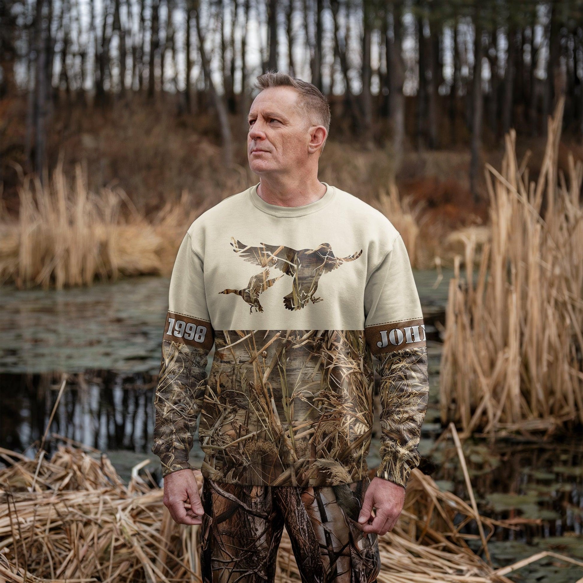 Custom Duck Hunting Camo Sweatshirt - Personalized Outdoor Gear - The Deerly