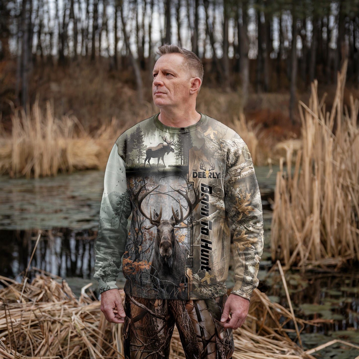 Born to Hunt Moose Sweatshirt - Wilderness Series - The Deerly