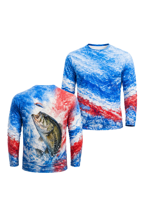 250th Anniversary Performance Fishing Long Sleeve - Freedom Strike Bass 🇺🇸 - AOF132 image 1
