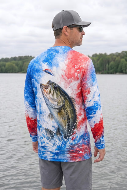 250th Anniversary Performance Fishing Long Sleeve - Freedom Strike Bass 🇺🇸 - AOF132 image 2