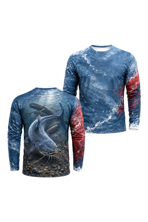 250th Anniversary Performance Fishing Long Sleeve - Freedom Strike Catfish 🇺🇸 - AOF133 image 1