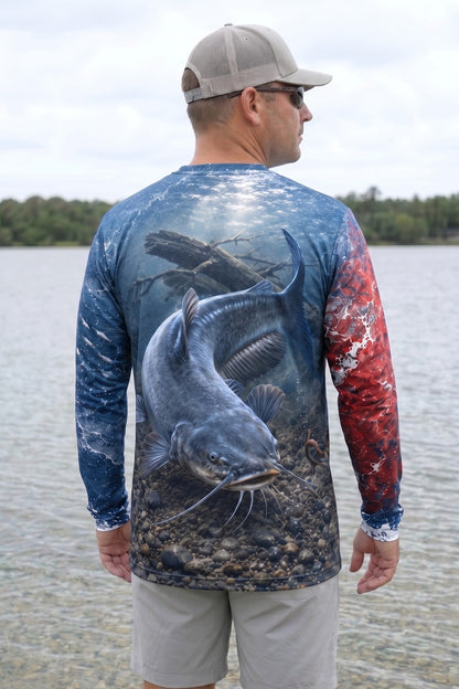250th Anniversary Performance Fishing Long Sleeve - Freedom Strike Catfish 🇺🇸 - AOF133 image 2
