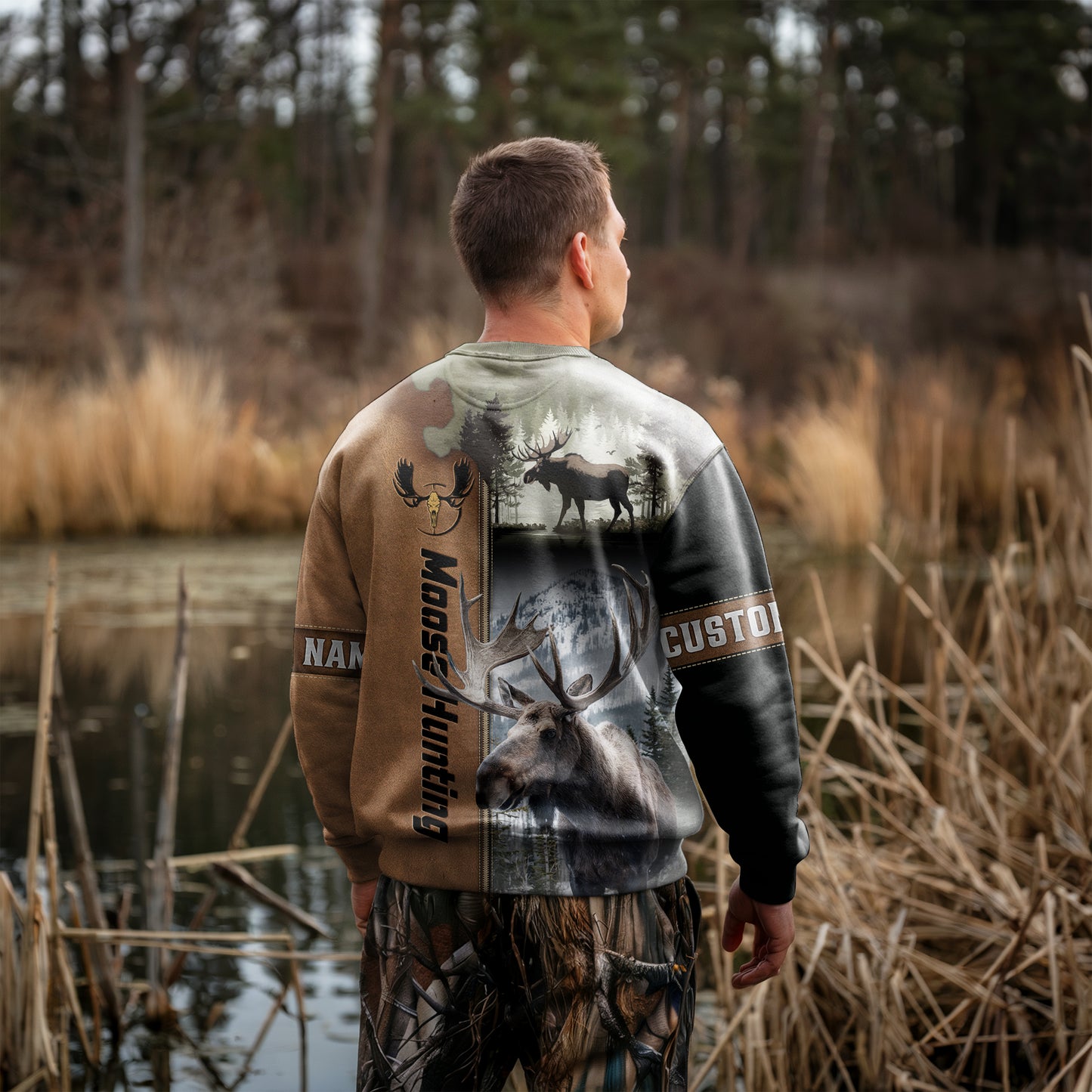 Moose Hunting Wilderness Sweatshirt Personalized - The Deerly