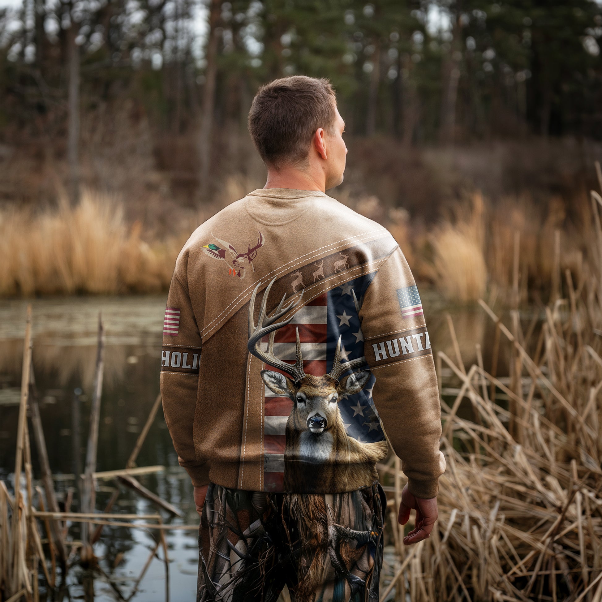 Patriotic Buck Hunter Sweatshirt - American Heritage - The Deerly