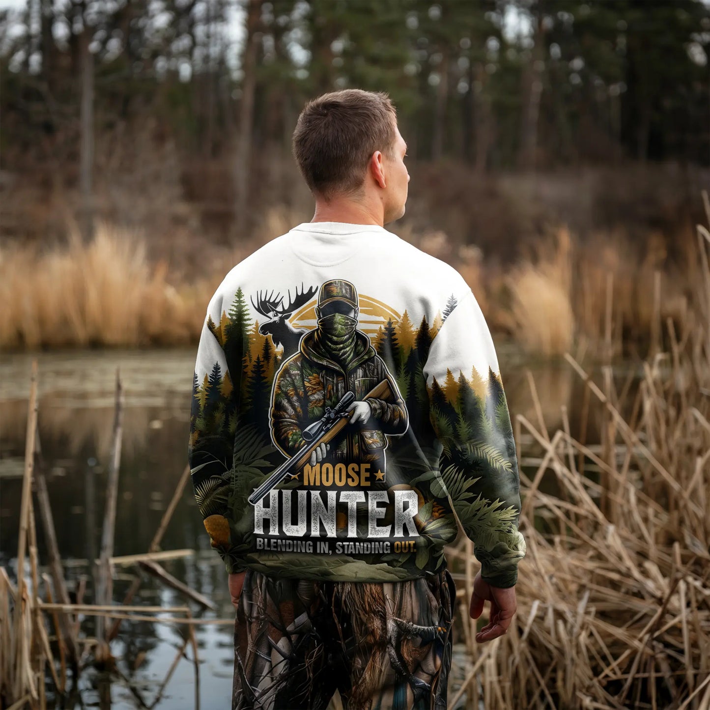 Moose Hunter: Wilderness Camo Sweatshirt - The Deerly