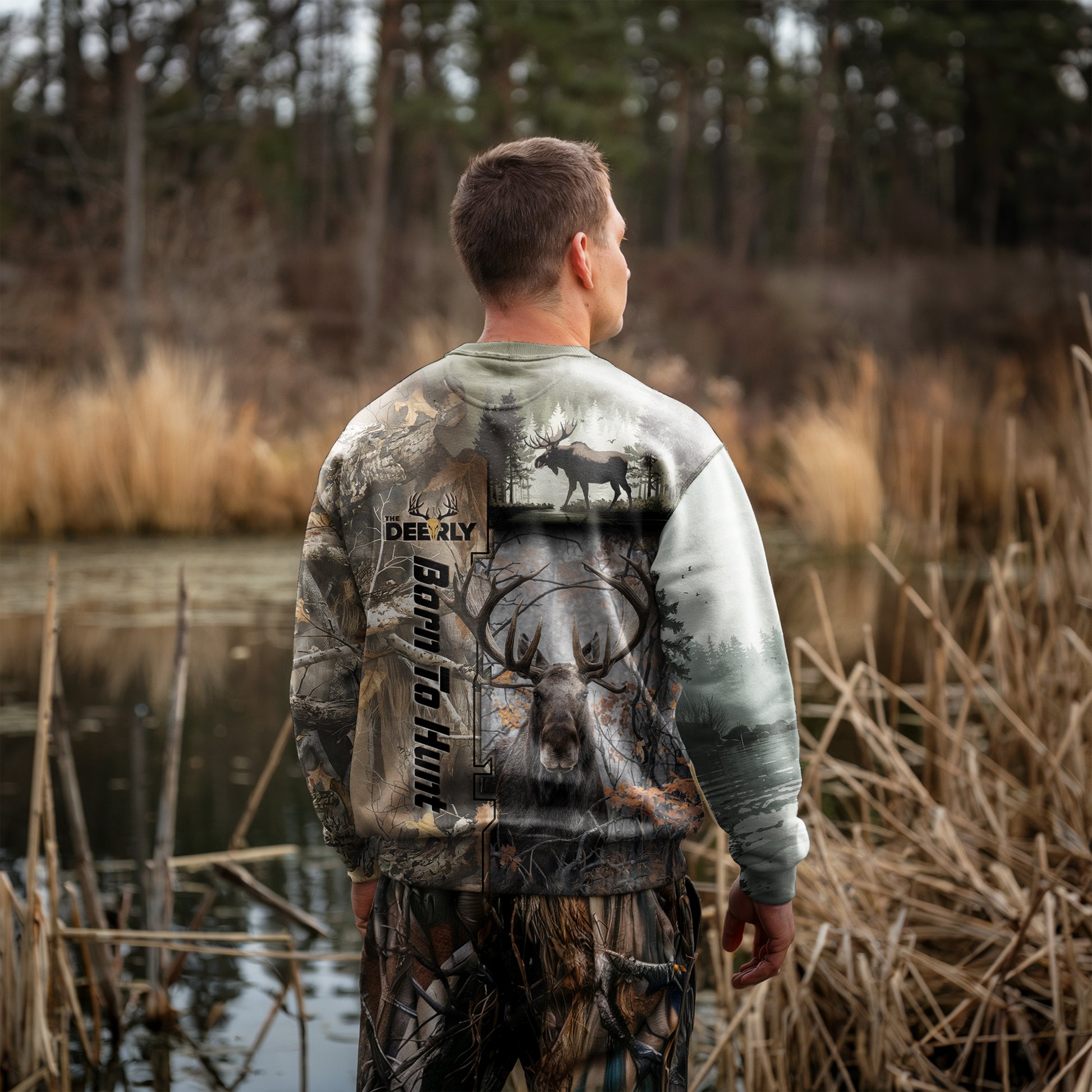 Born to Hunt Moose Sweatshirt - Wilderness Series - The Deerly