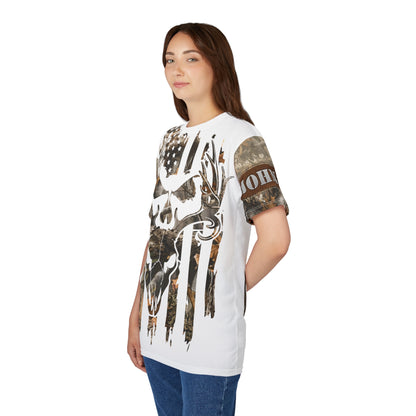 Skull Buck Flag Personalized Unisex Cut & Sew Tee