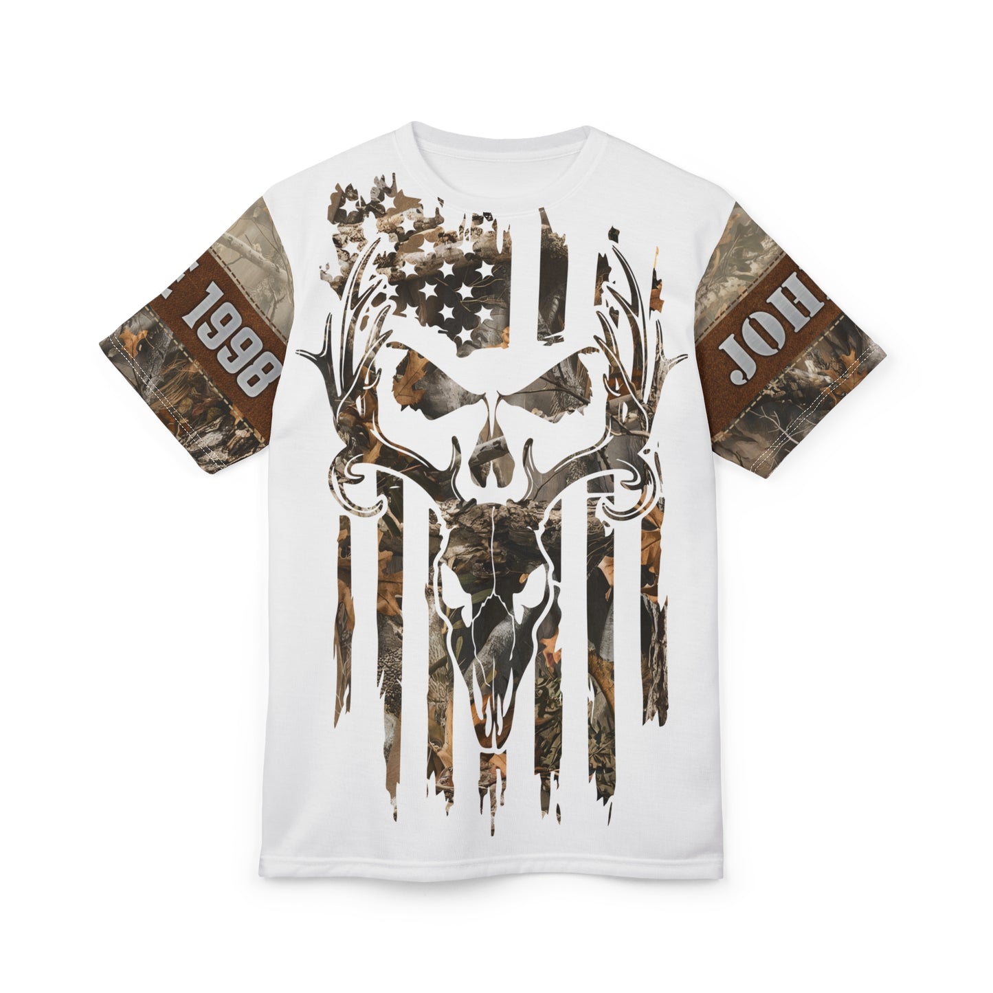 Skull Buck Flag Personalized Unisex Cut & Sew Tee