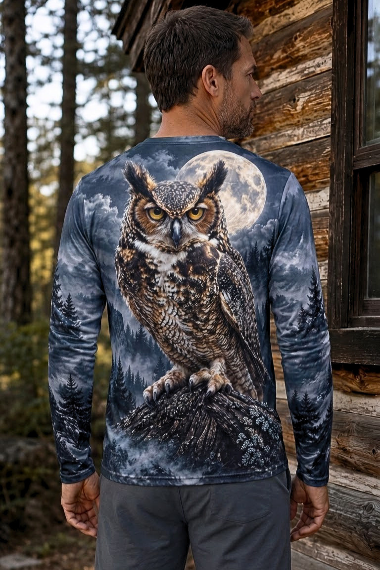 Performance Hunting Long Sleeve - Midnight Horned Owl Vigil - ULS529K
