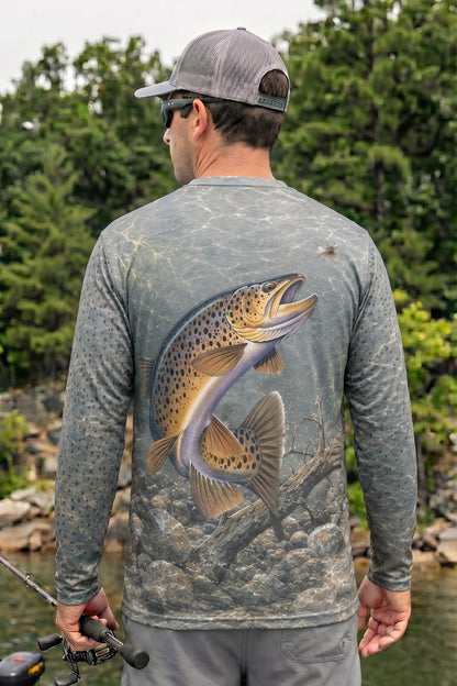 Performance Fishing Long Sleeve - Ozark Current Crown Brown - AOF81