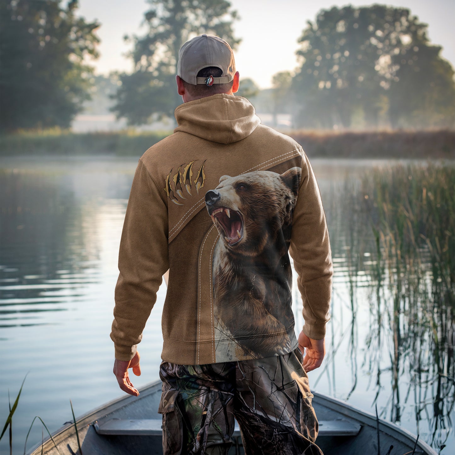 Wild Grizzly Bear Hoodie - Roar of the Wilderness - The Deerly