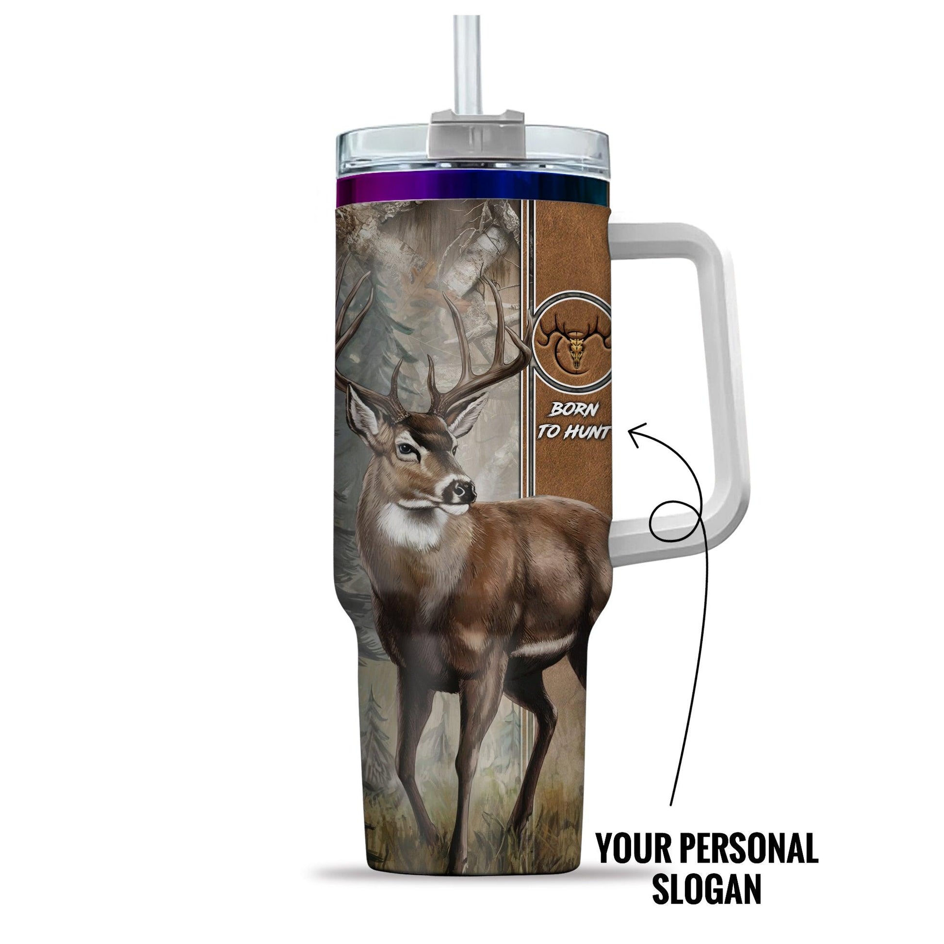 Personalized Whitetail Master Tracker 40oz Tumbler – Trophy Buck Edition - The Deerly