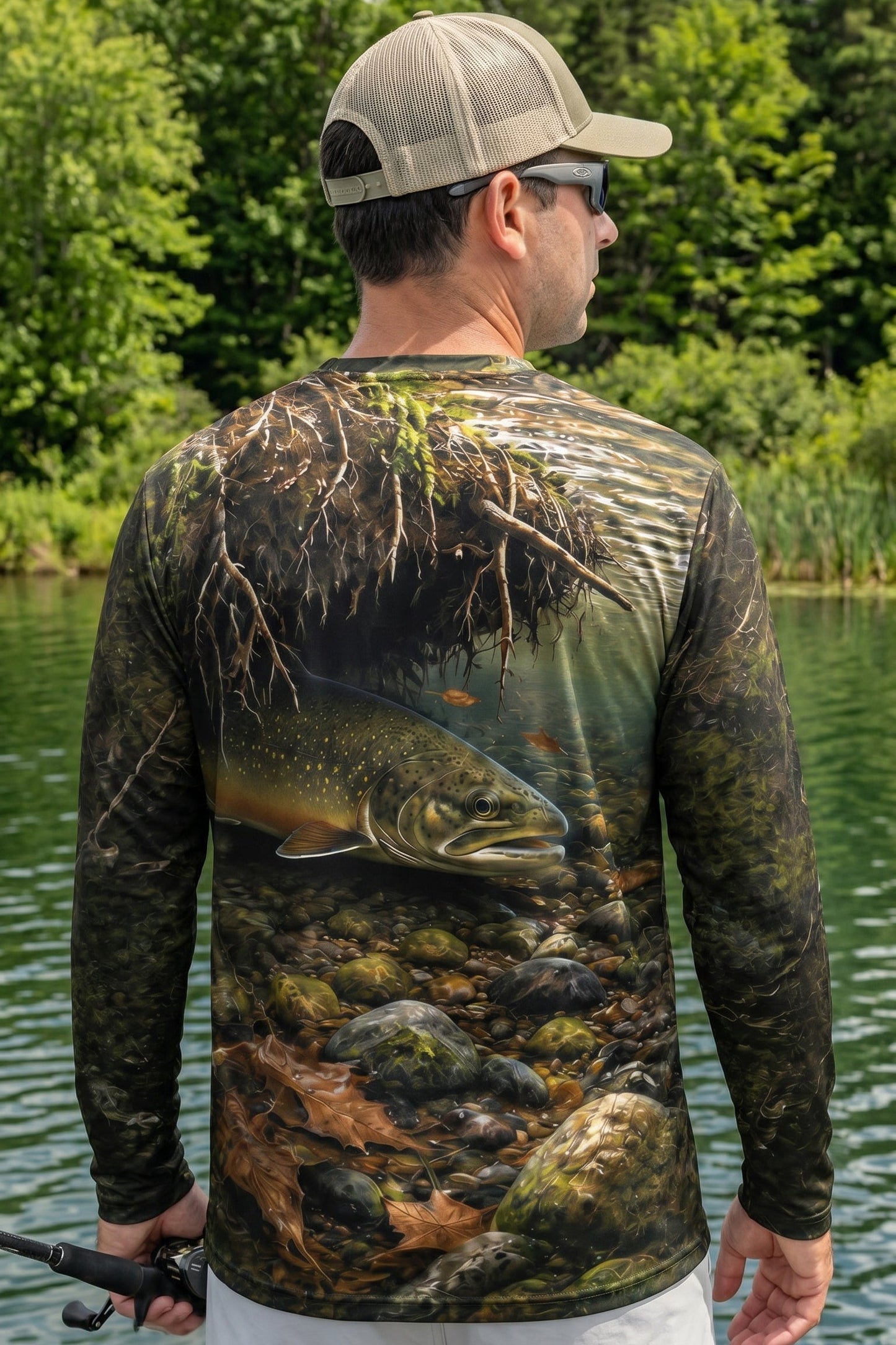 Performance Fishing Long Sleeve - River Trout Shadow - TBT109