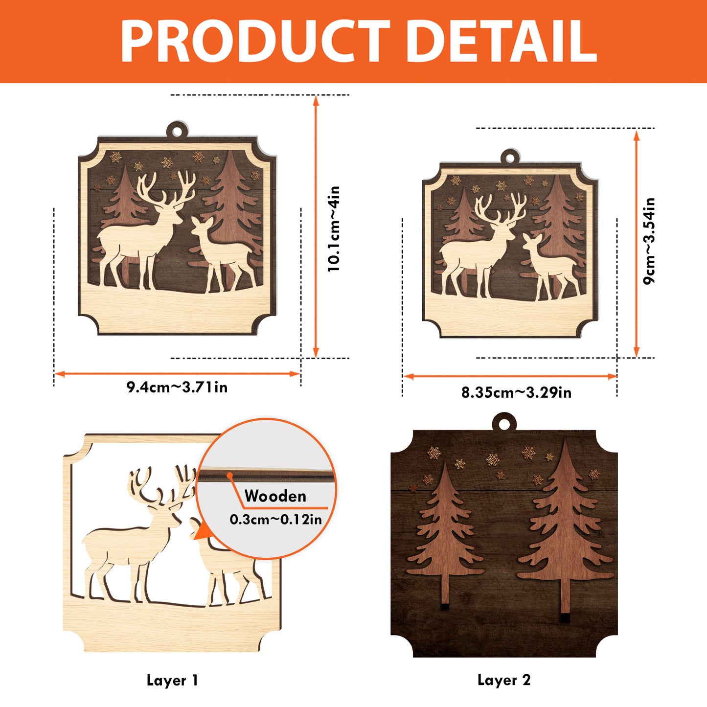 Winter Deer Hunting Scene Ornament - Gift for Hunters - The Deerly