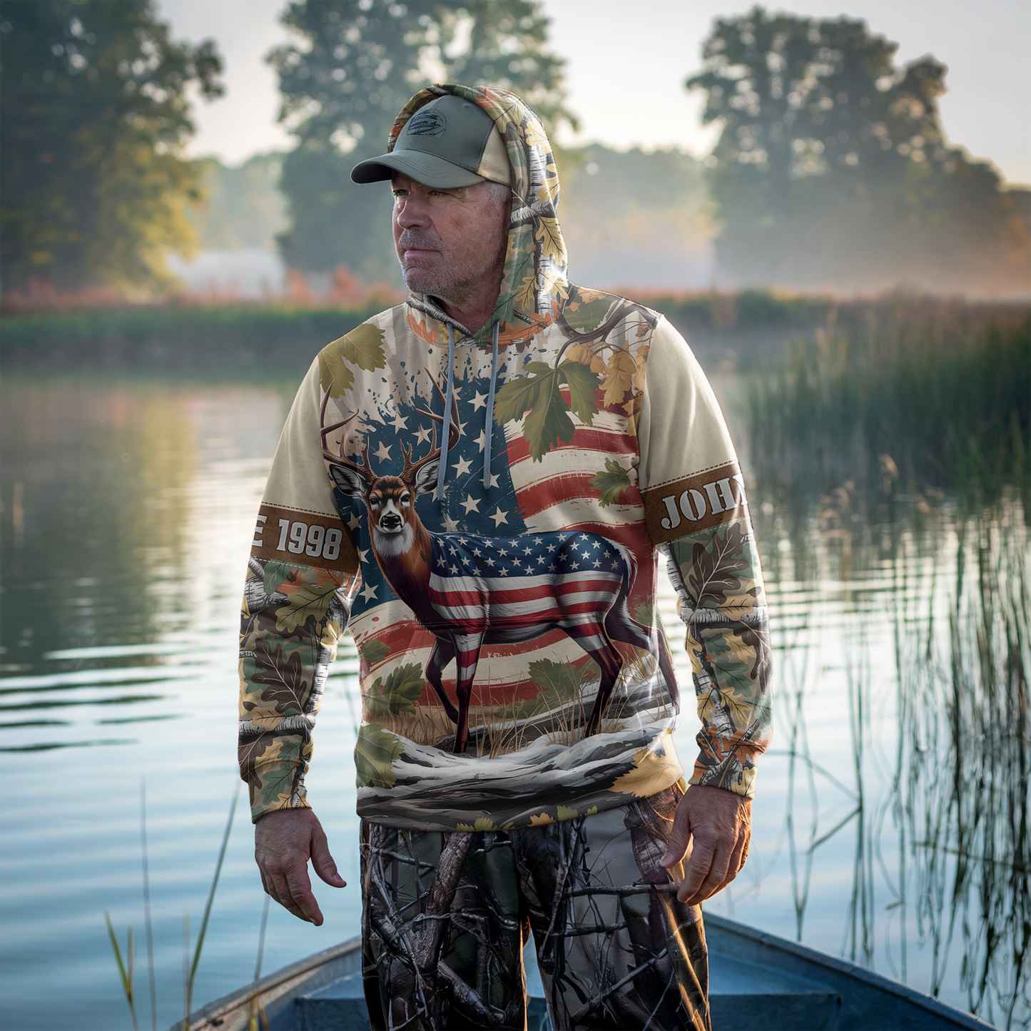 American Pride Buck Personalized Hoodie