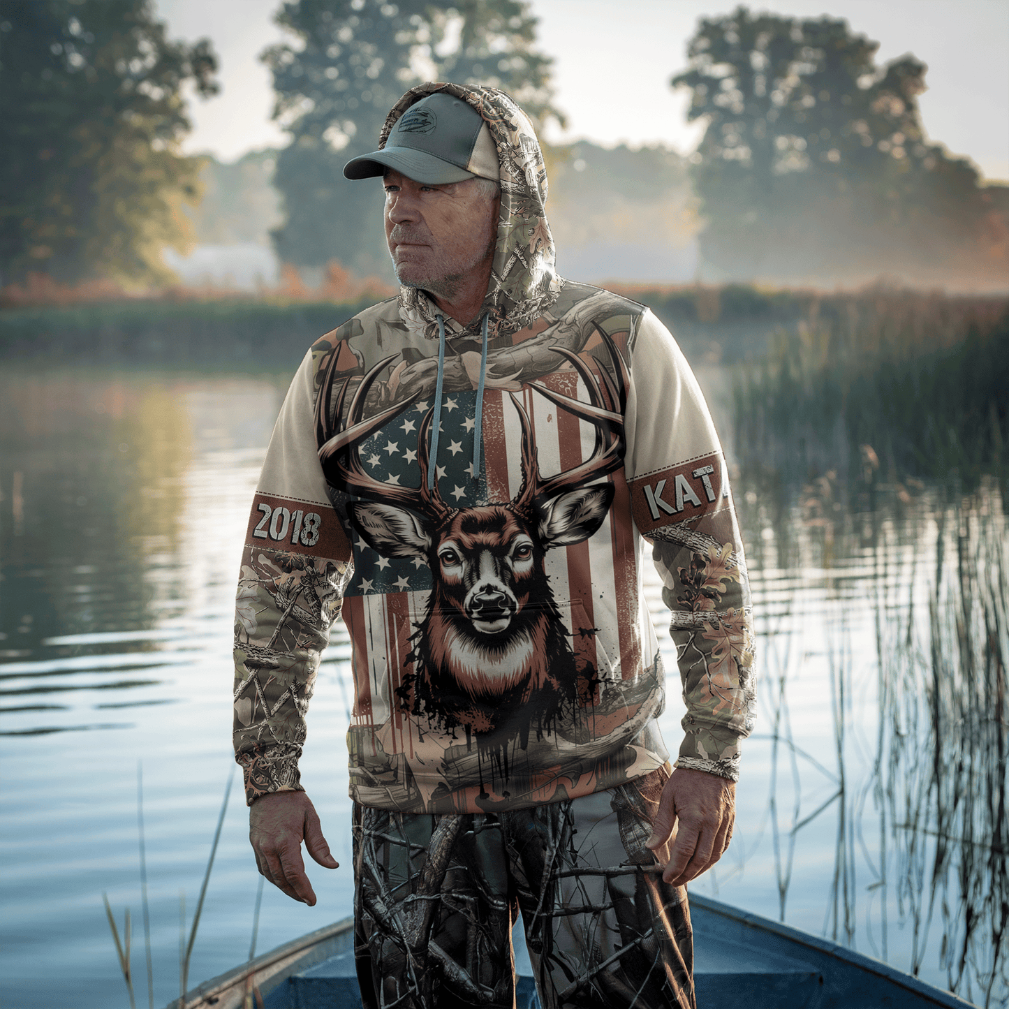 American Whitetail Patriot Personalized Hoodie