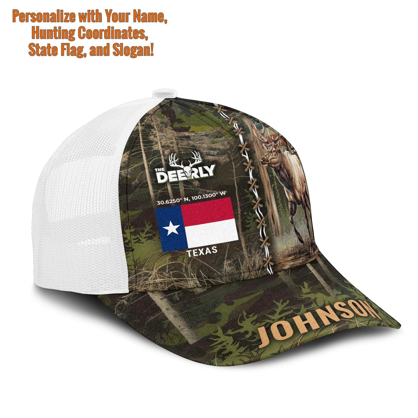 Personalized Elk Hunting Mesh Trucker Cap - The Deerly