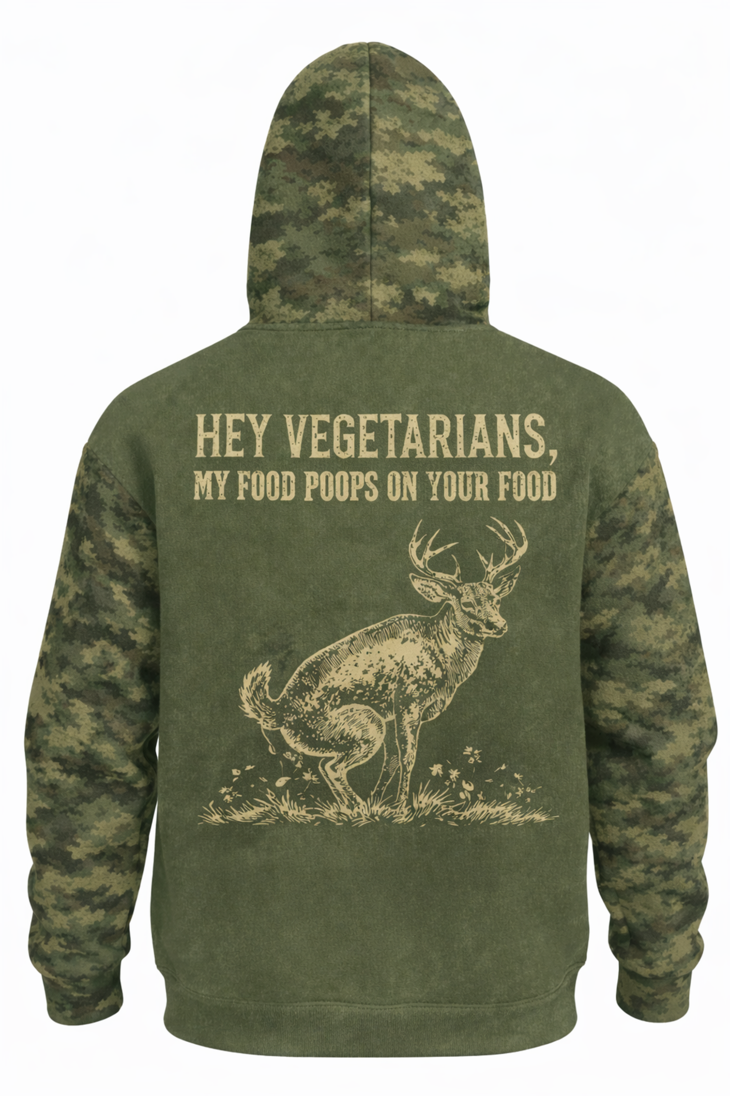 Performance Hunting Fleece-Lined Hoodie - Hey Vegetarians Hunting Joke – HV2Q
