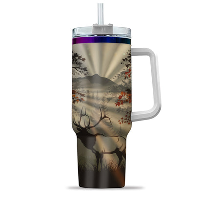 Majestic Elk Sunrise Tumbler – Embrace the Wilderness