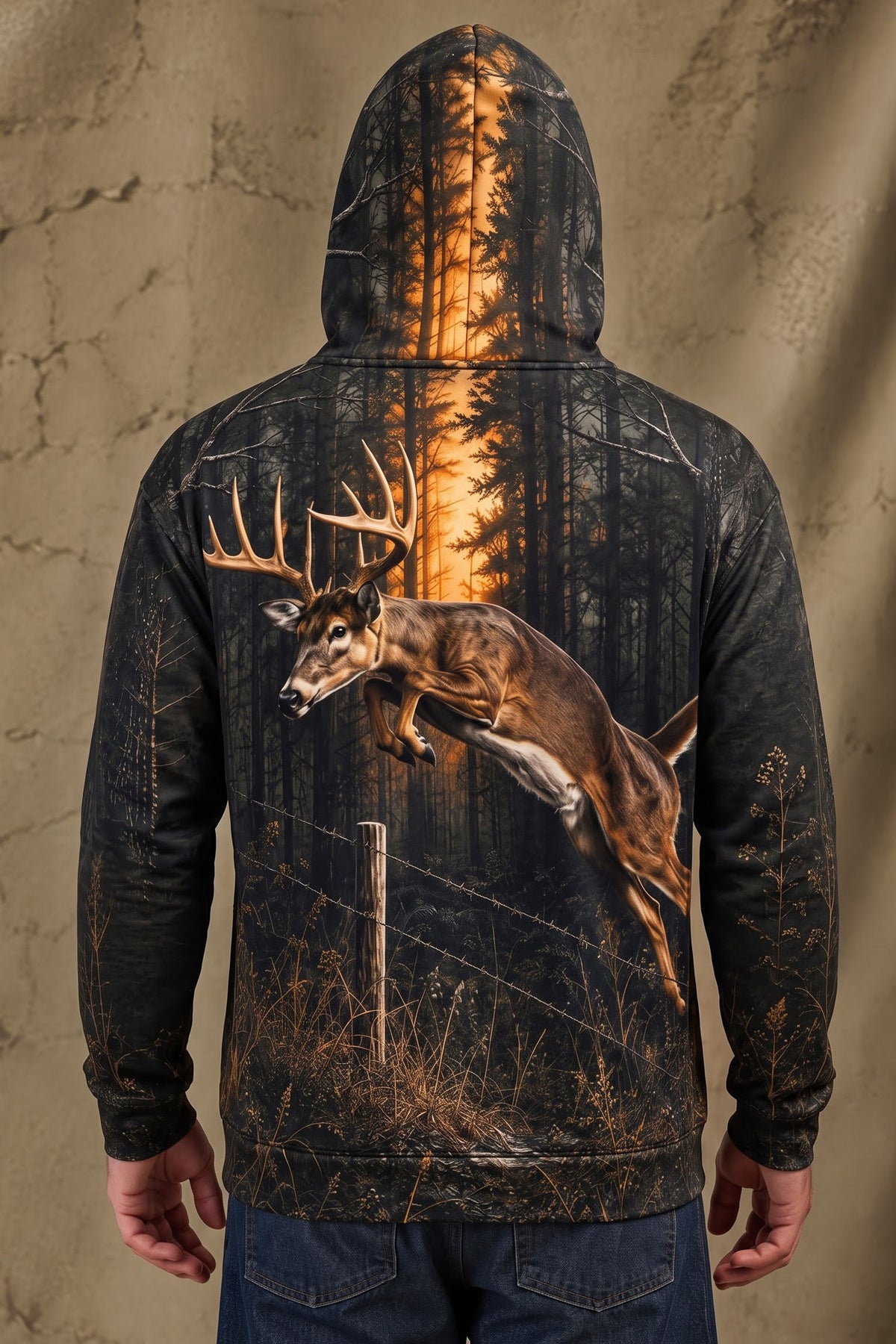 Performance Fleece-Lined Hoodie – Twilight Whitetail Bound