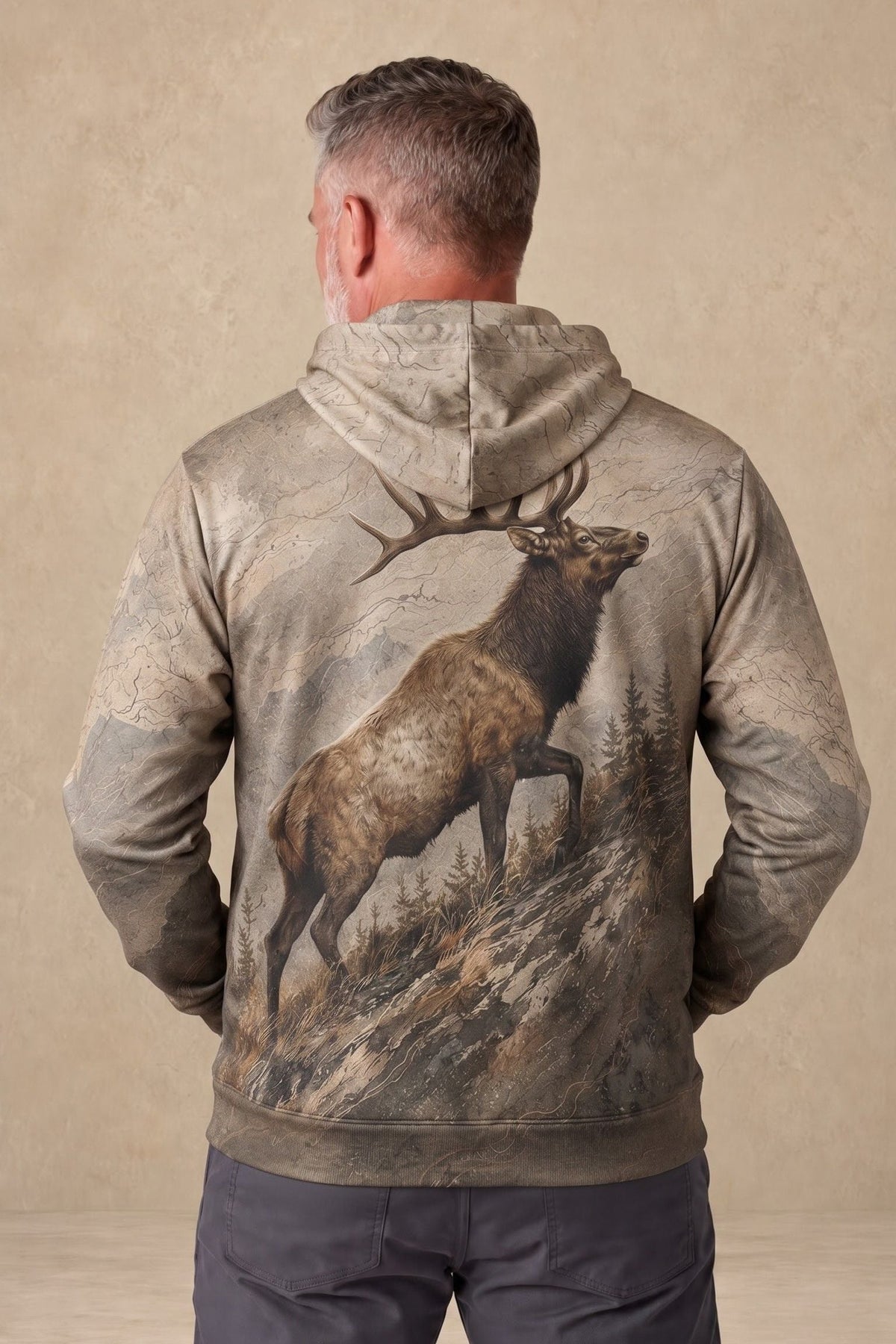 Performance Fleece-Lined Hoodie - Mountain Elk Summit