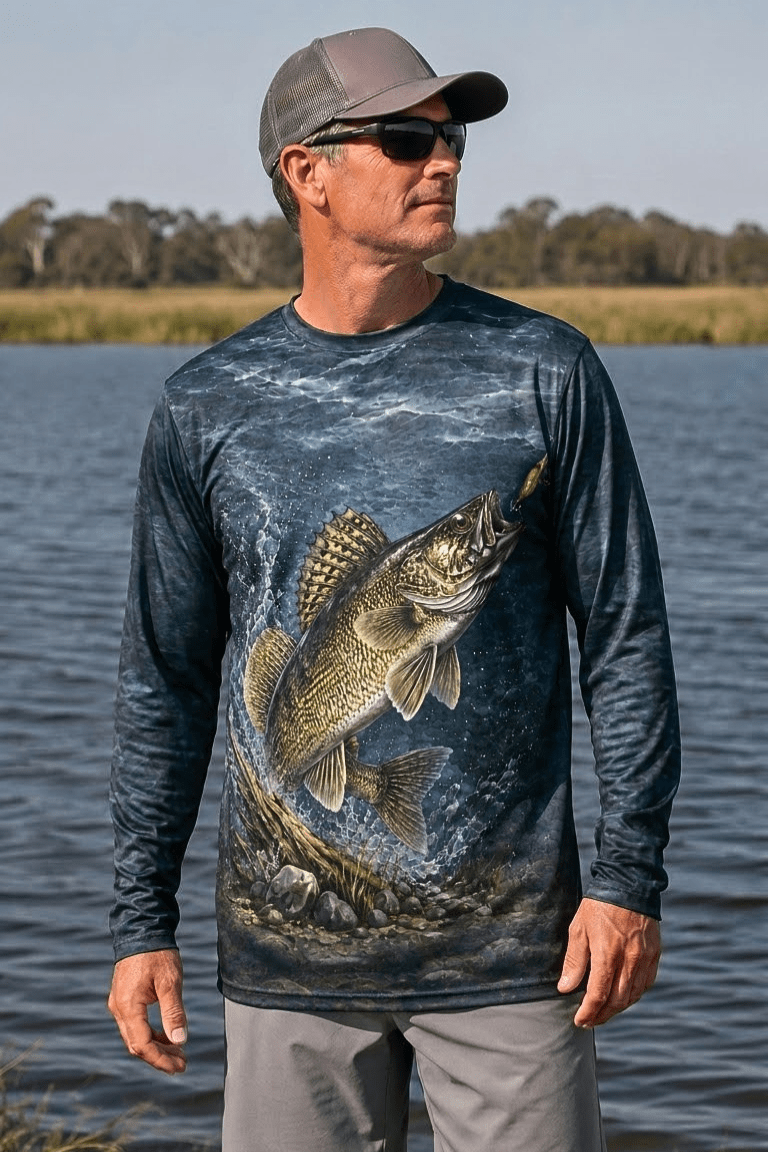 Performance Fishing Long Sleeve - Walleye Strike - Front Version