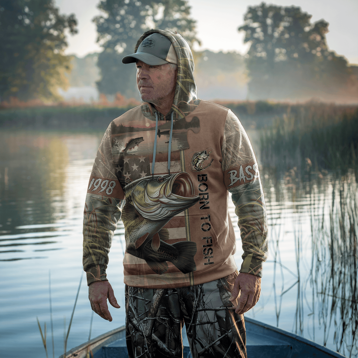American Bass Patriot Personalized Hoodie