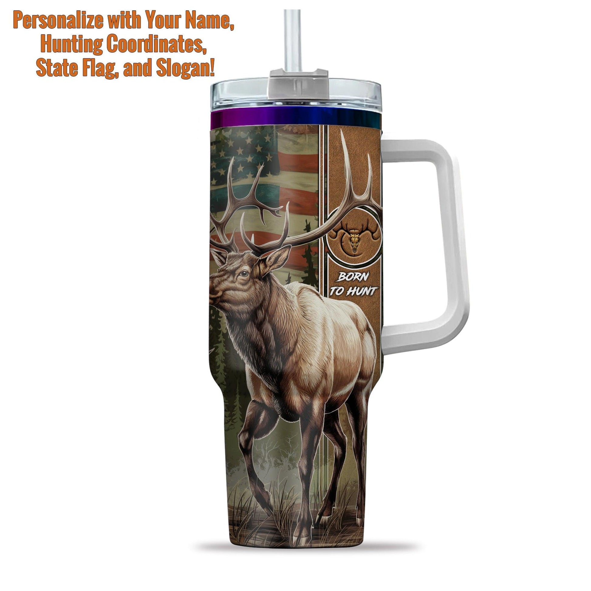 Personalized Elk Hunting Coordinates 40oz Tumbler - The Deerly