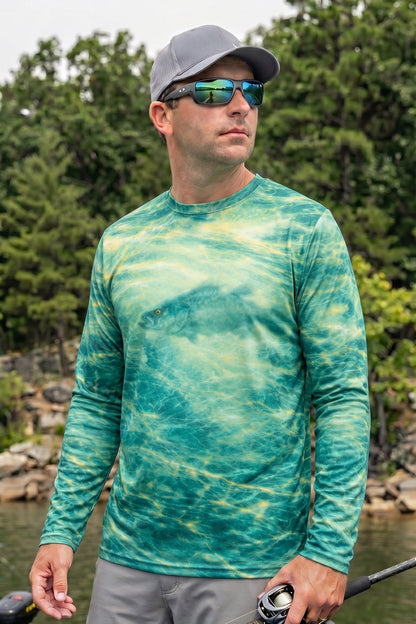Performance Fishing Long Sleeve - Emerald Delta Bass - TBT47
